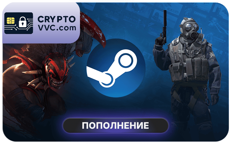 Steam Wallet top-up with virtual crypto card