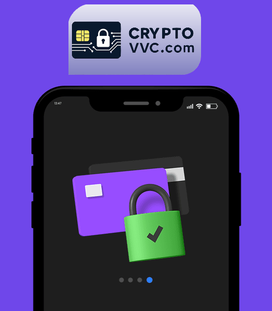 Secure credit card with lock displayed on a smartphone